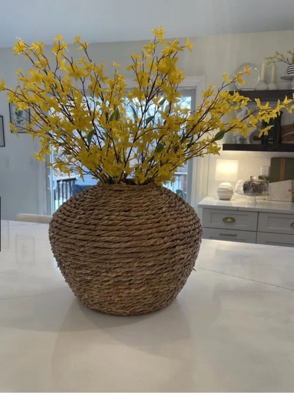 Crate&Barrel Woven Seagrass Decorative Basket Vase - Natural